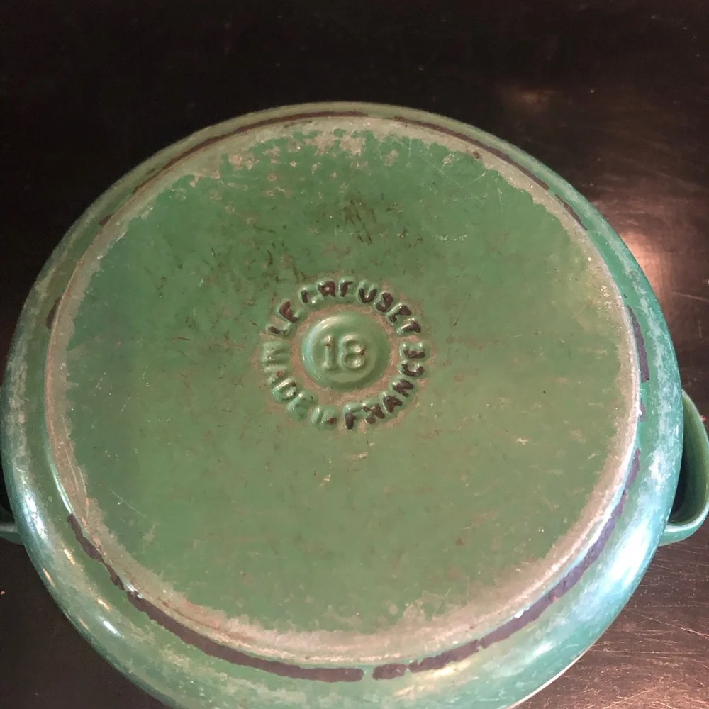 LeCreuset Pot with top 18cm Preowned green